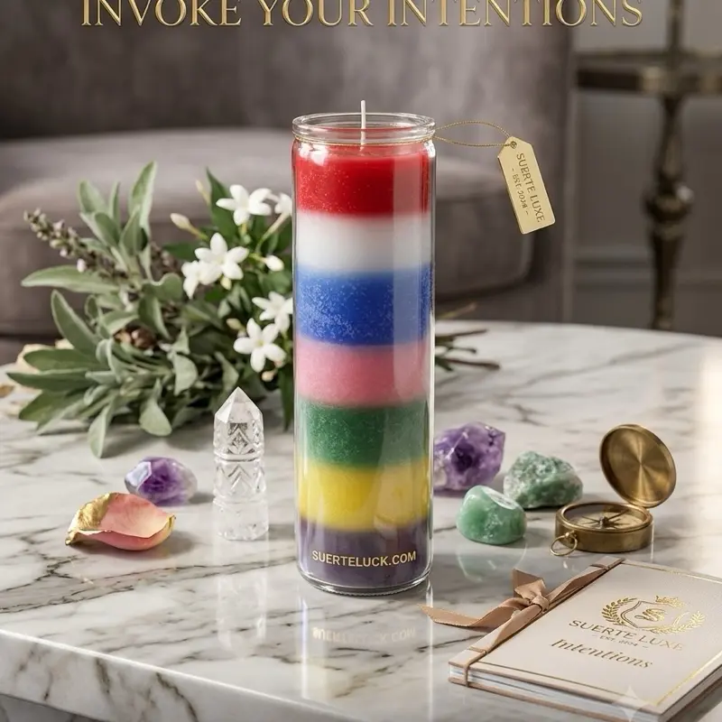 7 Colors Candle - Vibrant Rainbow Design in Clear Glass Container - Perfect for Home Decor & Aromatherapy - $8.99