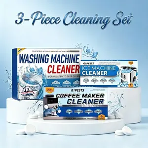 3-Pack Household Appliance Cleaning Effervescent Sanitizer Tablets - Low Tox Odor Block Disodorizing De-Scalers for Washer, Coffee Pod Machine, Ice Maker