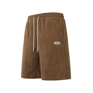American retro corduroy shorts men's summer casual versatile sports five-point pants