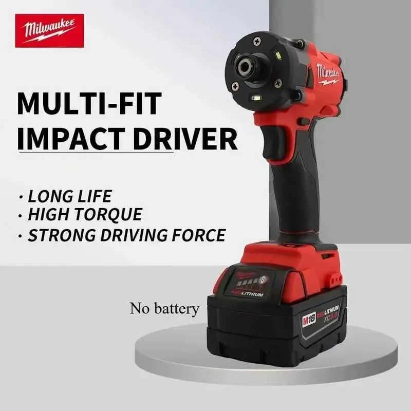 Milwaukee Cordless Brushless Motor High-Torque Impact Driver - Compact Design, Versatile Functionality for DIY Enthusiasts, Screwdriver Tasks & Impact Drilling Applications