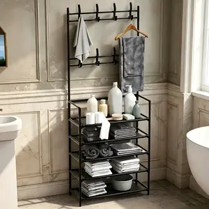 Multi functional hanger -66 inch x 24 inch x 10.5 inch vertical hanger with detachable hooks, multi-layer design, suitable for home furnishings, home accessories and storage racks, shoe rack organizer, storage supplies