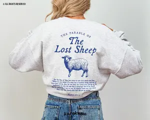 Parable Of The Lost Sheep Bible Verse Sweatshirt, Faith Based Worship Gospel Minimalist Christian Catholic Cotton Knit