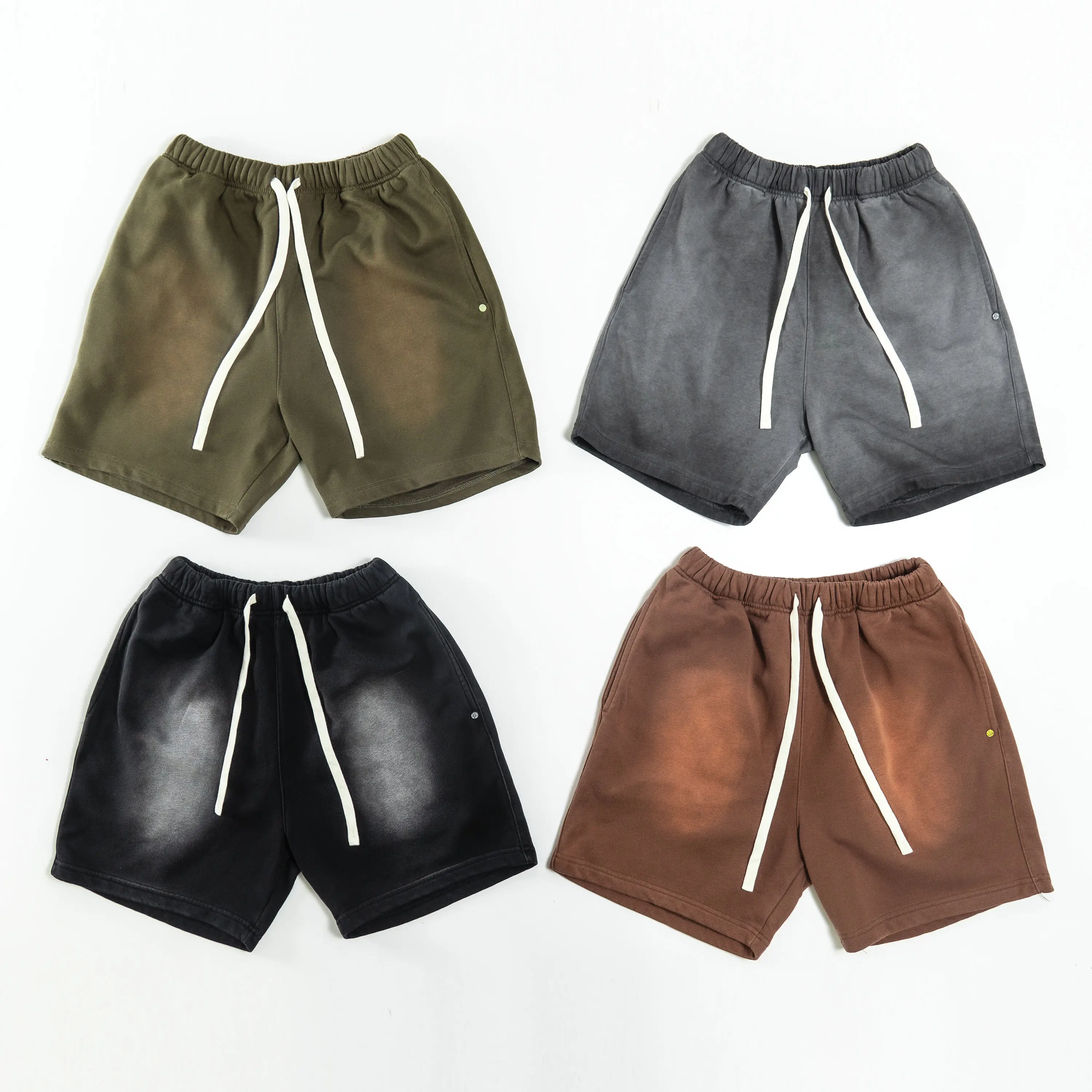 Men's French Terry Shorts  Washed Cotton Mid-Thigh Shorts - 6in Inseam, 360gsm Heavyweight Casual Athletic Stylish Relaxed Fit