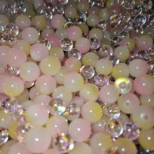 Yellow Bubble Gum Pop Glass Beads - Colorful Round Beads for Your Needs