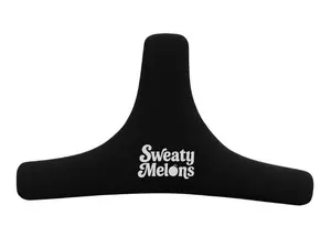 Boob sweat absorber - "InBetween Sweatparator" in color Black. Comfortable boob sweat absorbing insert for your sports bra and bralette. Use for exercise, hot flashes, breastfeeding, and everything in between. Anti-chafing, sweat wicking, anti-irritation.