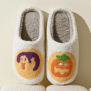 Halloween Cute Pumpkin Cookies Funny Witch Women Slippers Winter Indoor Warm Soft Sole Exquisite Comfy Bedroom Cotton Homeshoes ASIFN