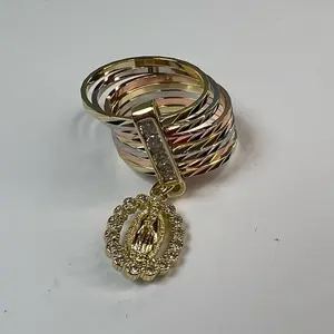 Tricolor Virgencita Ring