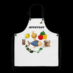 Jewetsay Apron - 100% Polyester, Button-Adjustable Straps, Durable Fabric, One Size Fits Most, Perfect for Grilling & Baking