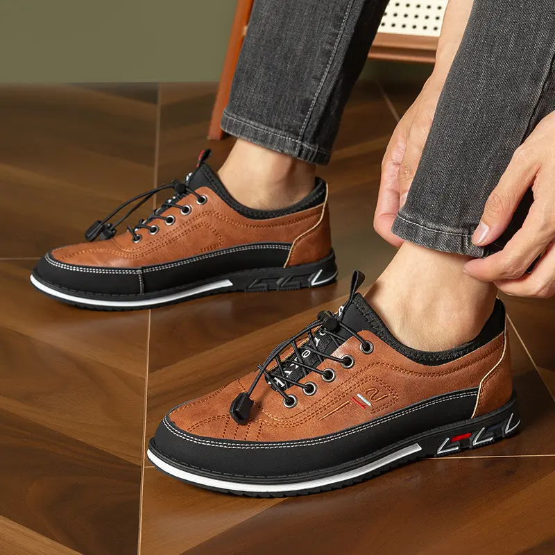 Men's large-sized loafers, slip-on leather shoes, business casual shoes