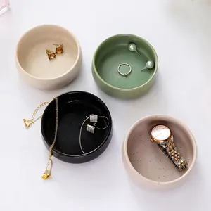 1pc; Ceramic Decorative Storage Plate; Jewelry Storage Dish; Ring and Earring Storage Tray; Multifunctional Small Household Plate; Small Side Dish; Snack Plate; Sauce Dish, Jewelry Trays, Home Jewelry Organizer