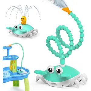 Water Table Pump, 5400mAh Rechargeable Crab Water Pump Toy for Kids age 1-3 with 8Hrs Play time, IP67 Waterproof, 3 Modes Spray 2 Flow Settings Outdoor Water Toys for Water Table, BathTubs, Pool
