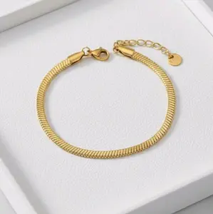 Snake Blade Bracelet 18K Gold Plated over Stainless Steel Elegant Jewelry for Women