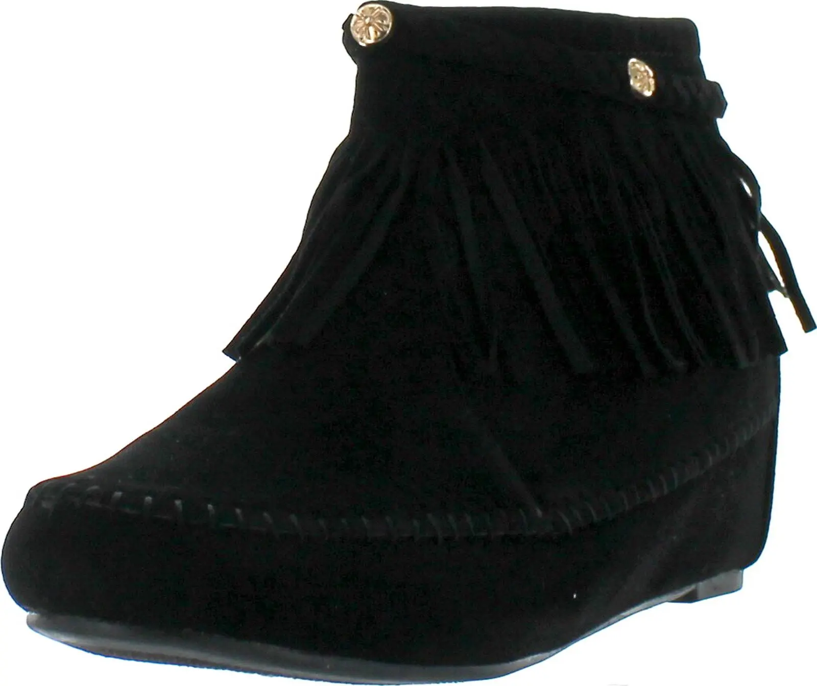 Womens Round Toe Moccasin Ankle High Faux Suede Boots