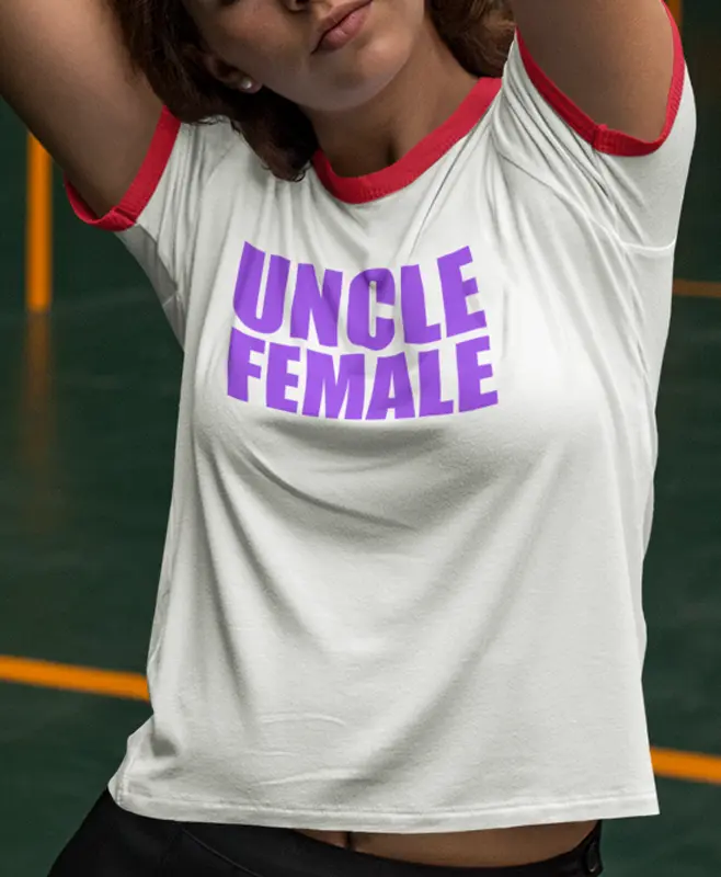 Penny Tees UNCLE FEMALE T-shirt | Retro Ringer shirt