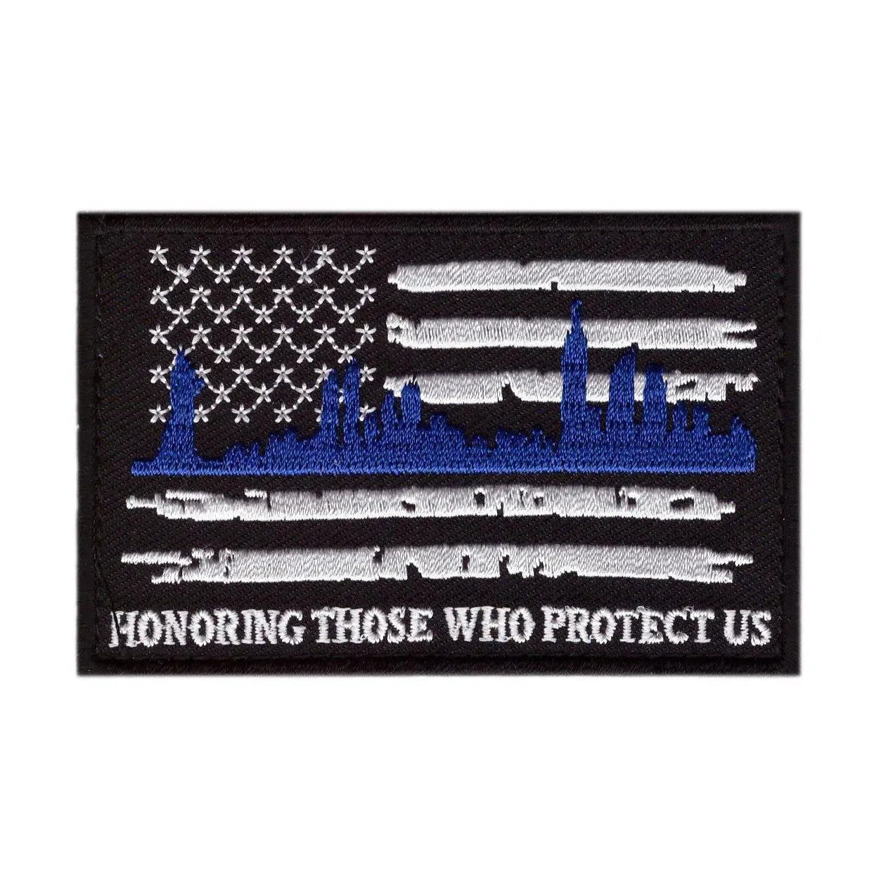 Hook Honoring Who Protect Us Blue New York 911 US Flag Tactical Police Patch BL10