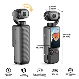 USB Rechargeable 180° Rotating Video Camera, 2.5K Anti-Shake Action Camera, Ideal for Video and Vlogging, Handheld Camcorder Recorder, Streaming Webcam