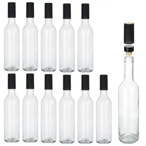 Wine Bottles 12 Pack Cork Sealable Bottles Storage Glasses Breakable 12 oz