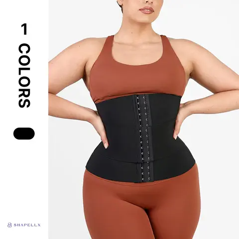 SHAPELLX Women's Adjustable Polyester Compression Shapewear - NeoSweat Latex Abdominal Binder Tummy Wrap for Workout