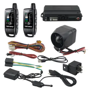 EASYGUARD EC206-B 2 Way car Alarm System with Rechargeable LCD Pager Vibration Alarm Warning Remote Trunk Release DC12V Automotive