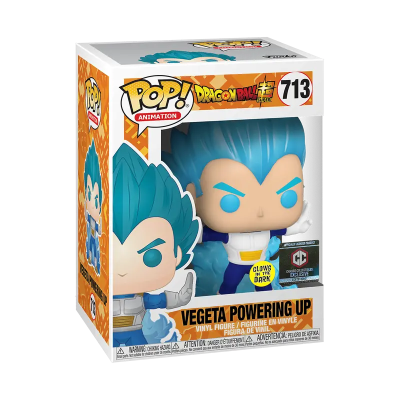Funko Pop! Dragon Ball Super - Vegeta Powering Up (Glow) (Chalice Collectibles) (Common) #713 Exclusive Collectible Pop Vinyl Figure