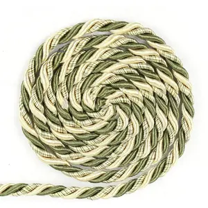 6mm 16Yards Twisted Cord Rope Trim Craft Decorative Nylon Rope Handmade Cording for Sewing Crafts Upholstery Home Décor (Mix Green)
