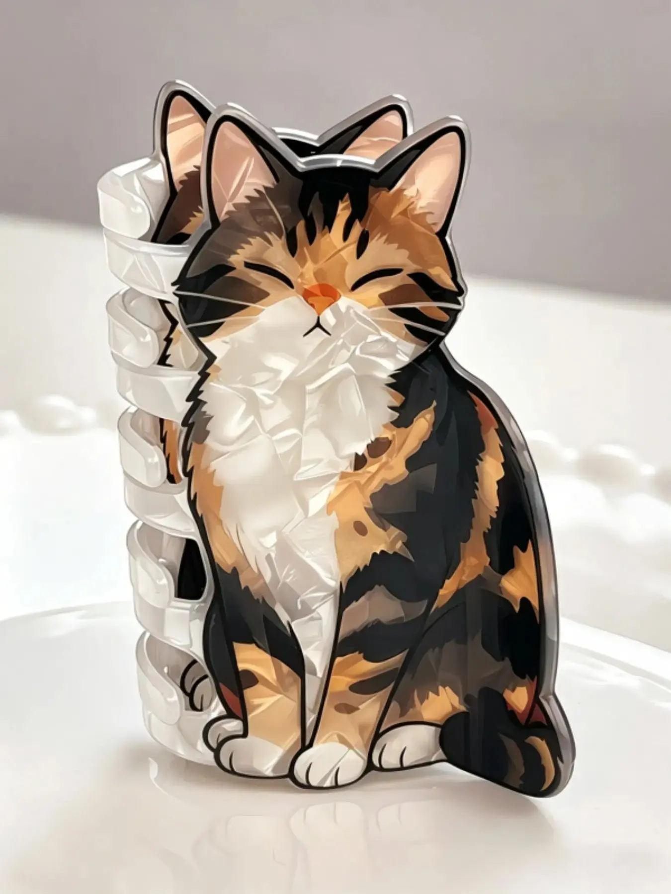 Cute Tortoiseshell Cat Hair Claw, Fun Hair Clips， Acrylic Animal Hair Clip, Trendy Fashion Daily Accessory, Adorable Hairstyle Holder, Acrylic Hair Clips，claw clips，Creative hair clips