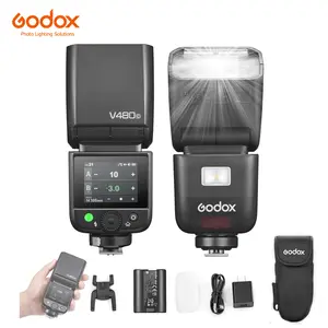 Godox V480 C V480-C TTL Flash for Canon Cameras, GN50 1/8000 HSS, 650 Full Power Flash, 1.7s Recycle Time, 2.4G Wireless, Built-in Modeling Light, 7.2V/2200mAh Li-ion Battery Touchscreen Speedlight