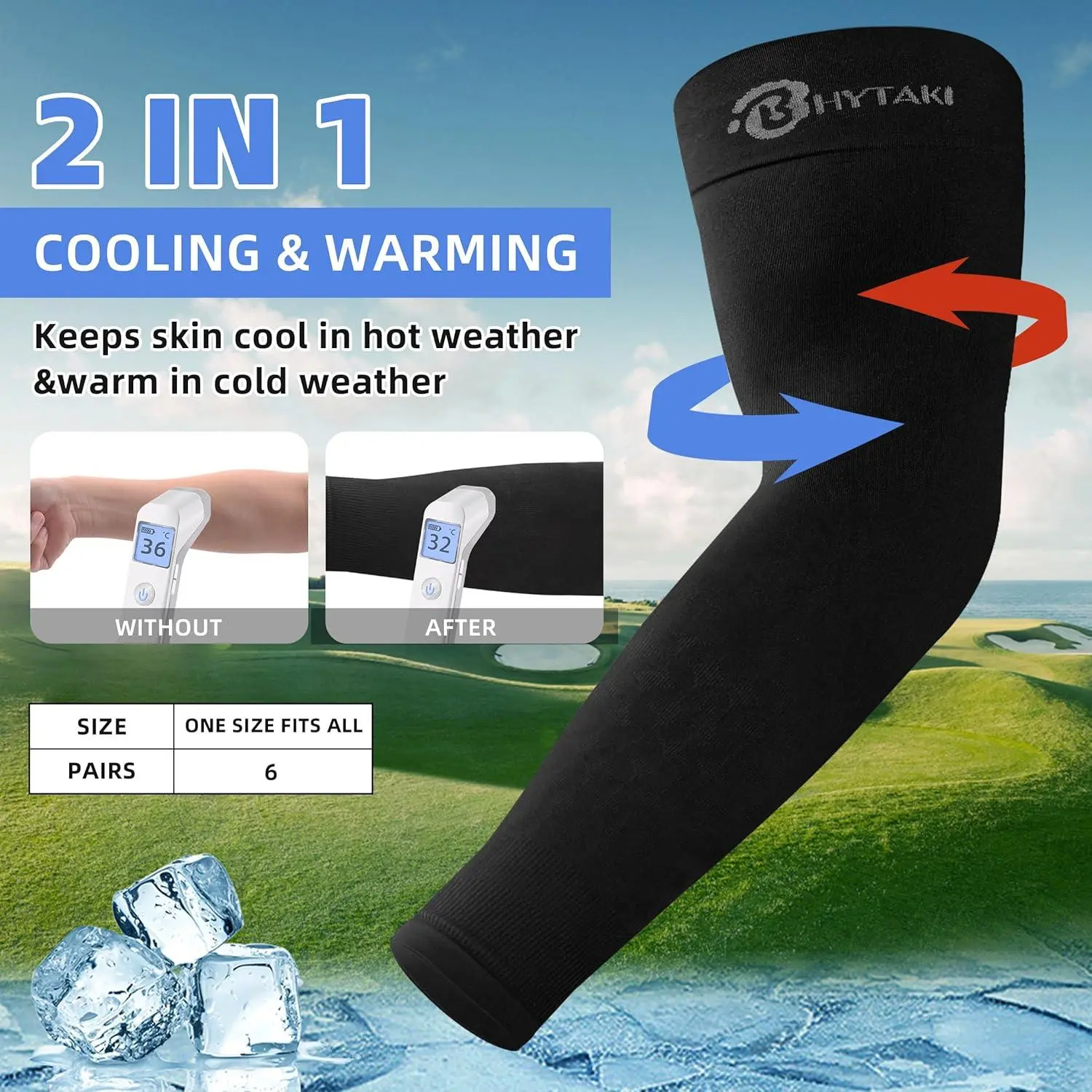 UV Sun Protection Arm Sleeves UPF 50+ - Sports Cooling Arm Compression Sleeves for Men Women Teenager - Breathable Stretchable Sunblock Sleeve Covers for Outdoor Running Cycling Golf Fishing Hiking Workout Activities UV Sun Protection Arm Sleeves UPF 50+ - Sports Cooling Arm Compression Sleeves for Men Women Teenager - Breathable Stretchable Sunblock Sleeve Covers for Outdoor Running Cycling Golf Fishing Hiking Workout Activities