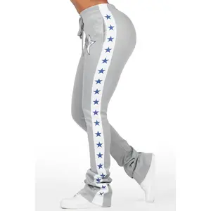 Kevona Heather Grey Super Stacked Track Pant