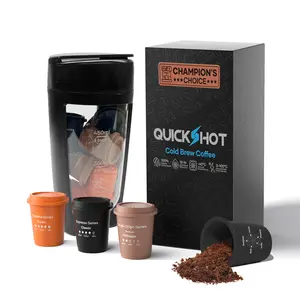 Quickshot Instant Cold Brew Coffee Capsules – 9 Count with Cup, 100% Arabica, Premium Espresso, Single-Origin & Creative Flavors, Freeze-Dried, Hot & Iced Ready, Rich Flavor On-the-Go