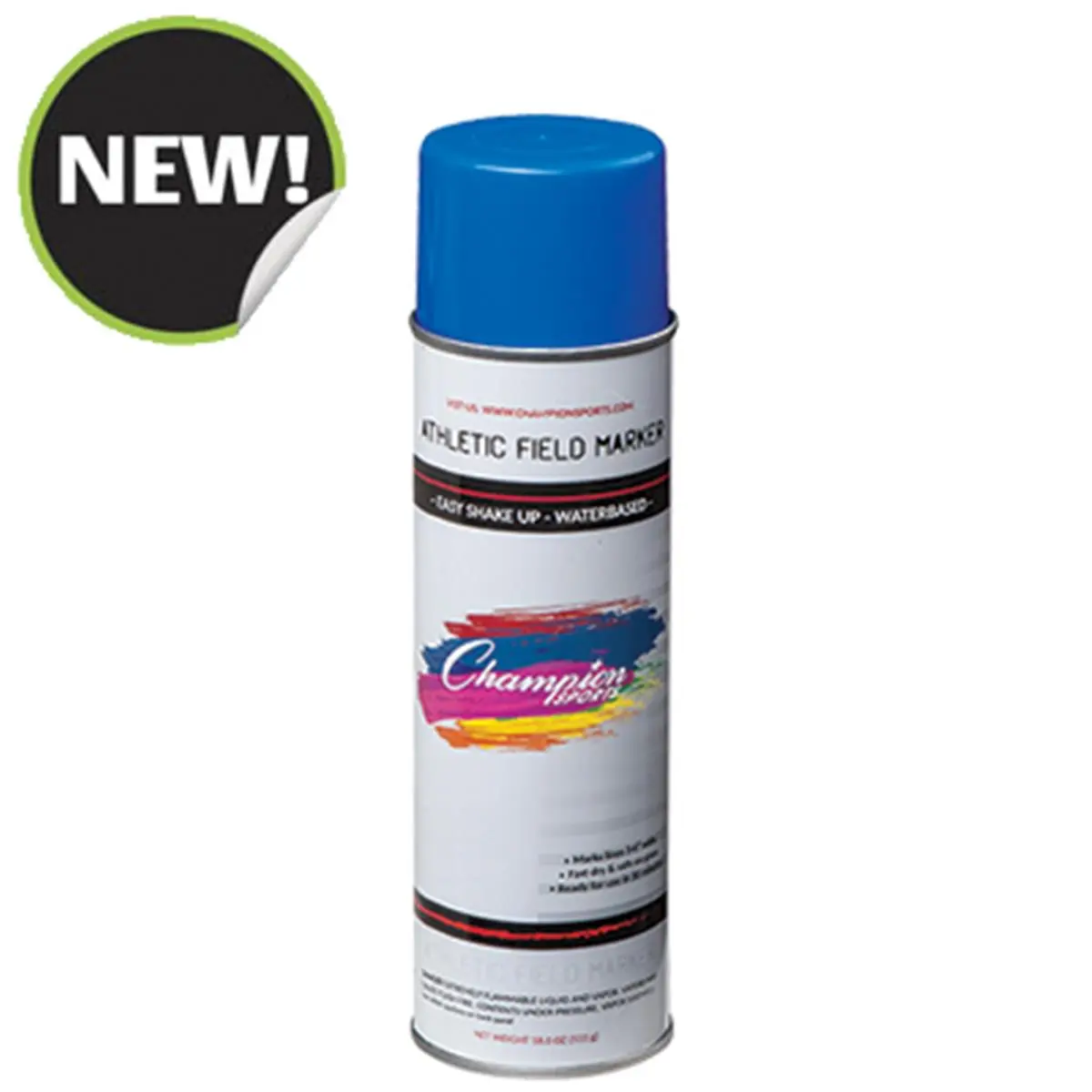 CHAMPION Athletic Aerosol Spray Paint, Waterproof and Fast Drying Formula for a Vivid 4"w Stripe, Non-Toxic & Low VOC - Case of 12, Long Lasting, Works On All Natural Surfaces, Quick-Dry, 1.66 Oz Cans, Universal Tip, Grass Fields, Field Marking Paint, Non
