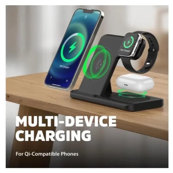 Energizer 3-in-1 Wireless Charging Station. QI Certified - OPEN BOX