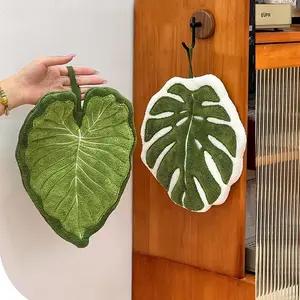 Creative Leaf Decorative Kitchen Bathroom Towel, Hanging Design Absorbent Material, Ideal for Bathrooms, Restaurants, Kitchens, Mother's Day Gift, Hangable