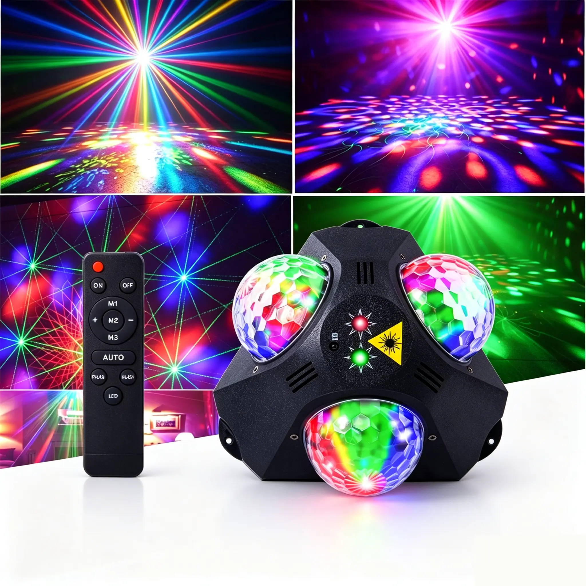 Party Lights, DJ Disco Light Disco Ball Light Sound Activated Strobe Stage Lights for Parties Birthday Christmas Gift Wedding Karaoke Bar Club Pub Dance Home Living Room Halloween Decorations