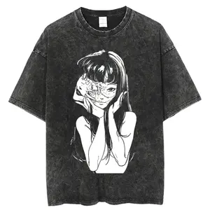"FEMME FATALE" - Tomie Kawakami - Junji Ito Anime Vintage \ Acid Washed T-Shirt 4UG