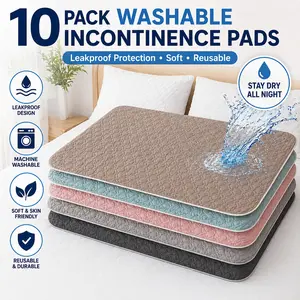 10-Pack Washable Incontinence Bed Pads - Reusable Waterproof Underpads for Adults, Ultra-Soft Leakproof Protection for Period Care & Home Nursing tiktokshopspringglowup