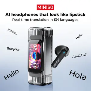 Miniso Ms116 In-Ear Ai Translation Headphones, Bluetooth-compatible 6.0 Wireless, Real-Time Translate 135 Languages, HiFi Sound, Ipx5 Waterproof, Wireless Earbuds, Translatable headphones