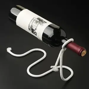 Magic Suspension Rope Wine Rack, Floating Illusion Wine Bottle Holder – A Novelty Gift for Kitchen and Home Decoration. Featuring a creative serpentine design, this suspended rope wine rack is perfect for bar cabinet display and outdoor picnics
