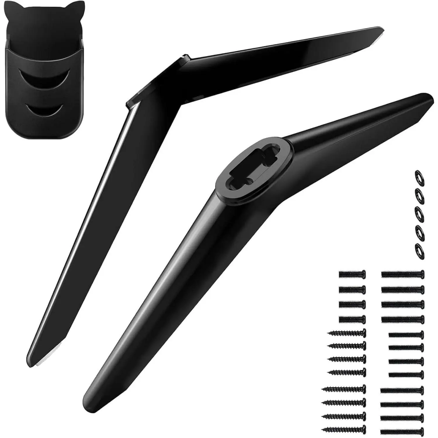 TV Legs for TCL Roku TV Stand Legs 28inch to 55 inch 65inch, Replacement Legs for TCL Roku TV 32S359 49S515 50S453 55S455 with Screws Set, Remote Holder & Instructions
