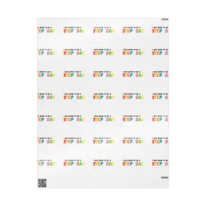 Colorful Step Dad Wrapping Paper, Gift Wrap for Dad, Father's Day Gift Wrap, Playful Birthday Wrap, Eco-Friendly Gift Wrap