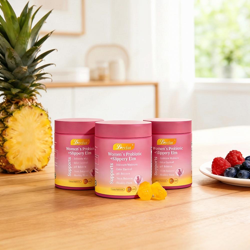 Dryness Support – Great-Tasting Hawaiian Pineapple Gummies, Convenient Once-Daily, 60 Count for 30 Days Her Juicy All-in-One Feminine Probiotics – Slippery Elm, Prebiotics & Lactobacillus Probiotic Complex for Women’s pH Balance, Intimate Moisture