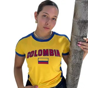 Colombia Y2K Top, Y2K Top De Colombia, Womenswear Top, Summer Slim Fit Colombia Top