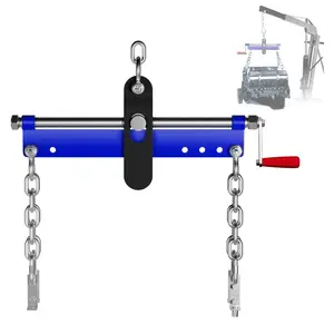 GAOMON Blue Engine Load Leveler,Engine Hoist Leveler with Ball Bearing,2 Chains and Adjustable Handle,Engine Hoist Shop Crane Accessory for Up to 1500lbs