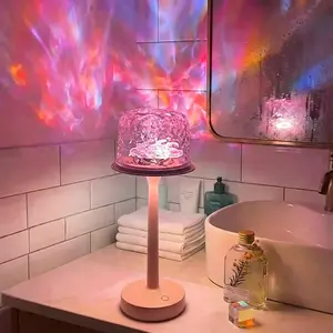 PINKART Aurora/Ocean Wave/Water Ripple Desk Lamp 16-Color Ambient Table Lamp with Control, Relaxation &Romantic Night Ambience,Suitable for Bedroom, Living Room, Study, Home,Perfect Gift for Holidays, Birthdays & Events! Bedroom lighting SummerVibe