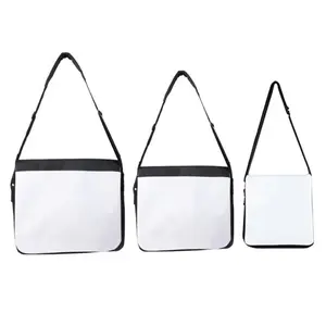 Black Sublimation Crossbody Bag with Adjustable Shoulder Strap, Internal Pocket, and Single Zippered Top Closure