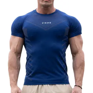 Men's Compression Shirt - Short Sleeve Elastic T-Shirt Gym Workout Tops