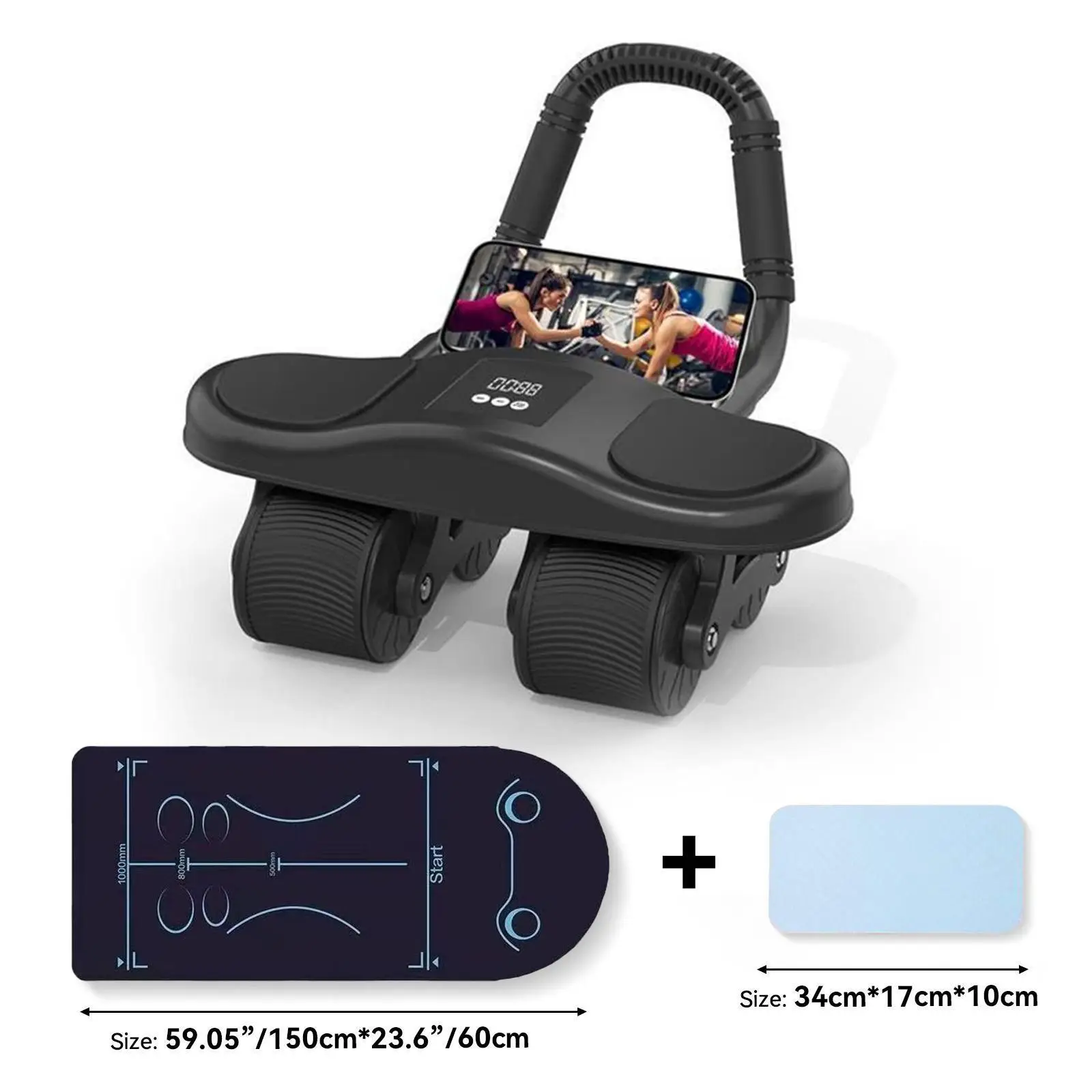 Premium 4 wheel coreFlex Abdominal Wheel Men's and Women's Home Elbow Brace Roller Exercise and Fitness Equipment Four-wheel healthy belly Auto Reboun