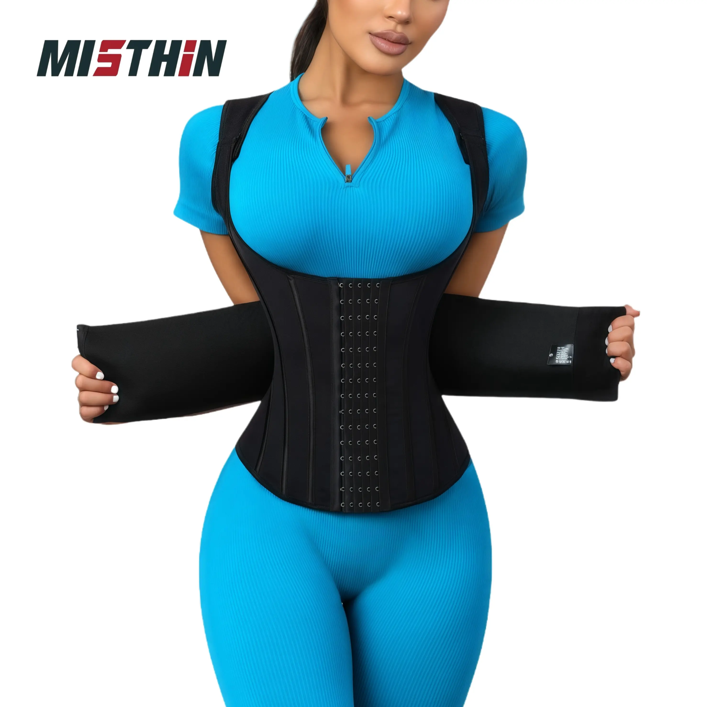Waist vest shapewear for women tummy control and Posture Adjustment Black Casual Womenswear Elastic