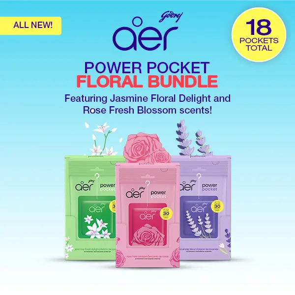 Aer Power Pocket Floral Fragrance Sachets Bundle - Jasmine, Rose, Lavender Scent Fragrant Sachets - 3x6 (18 Units Total)