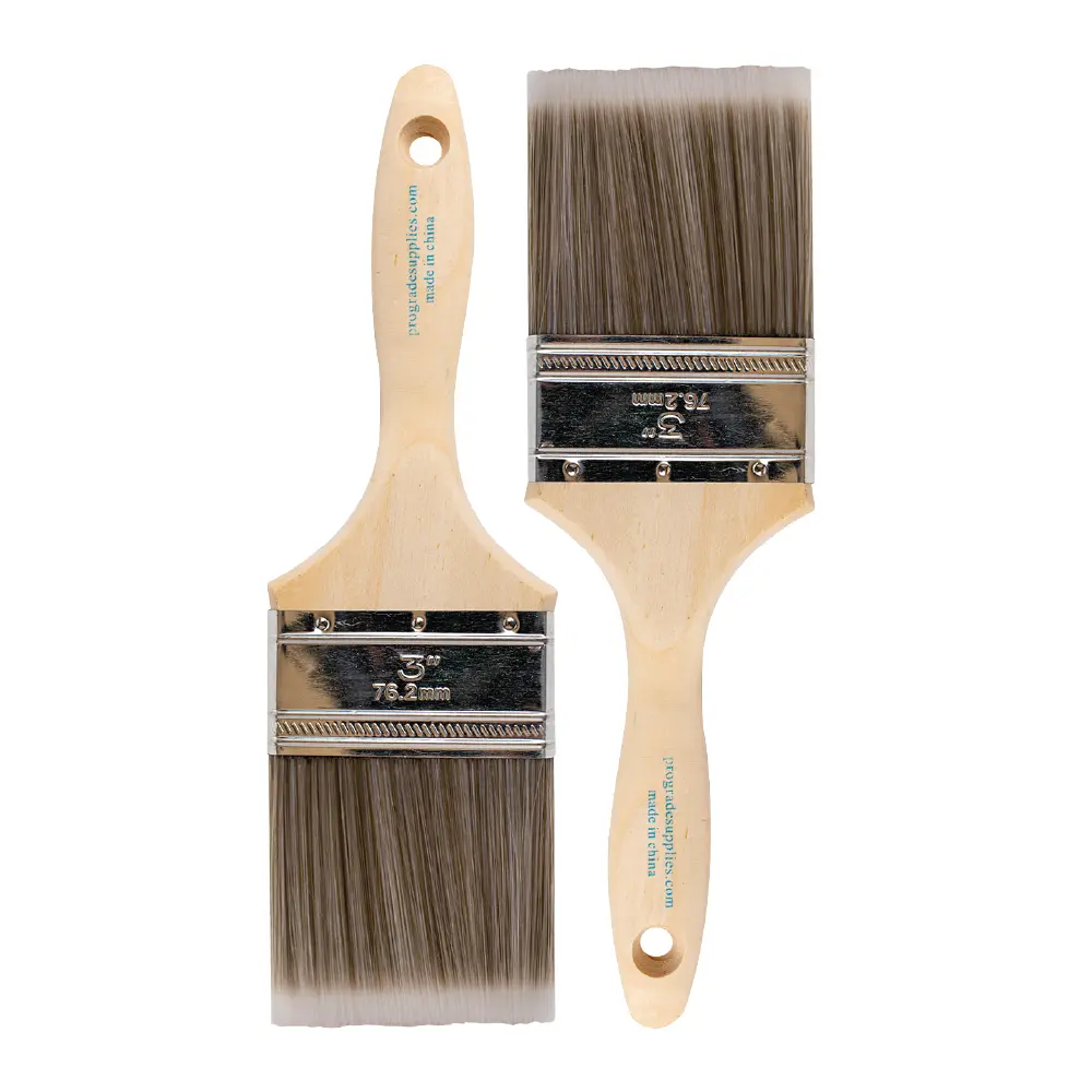 Vermeer Paint Brushes - 2-Pack - 3" Flat Brushes for All Latex and Oil Paints & Stains - Home Improvement - Interior & Exterior Use